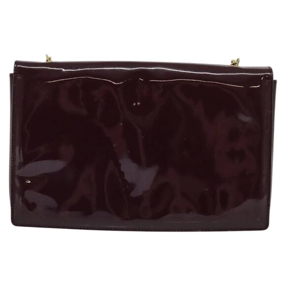 Salvatore Ferragamo Vala Chain Shoulder Bag Patent Purple Gold - Picture 3 of 16